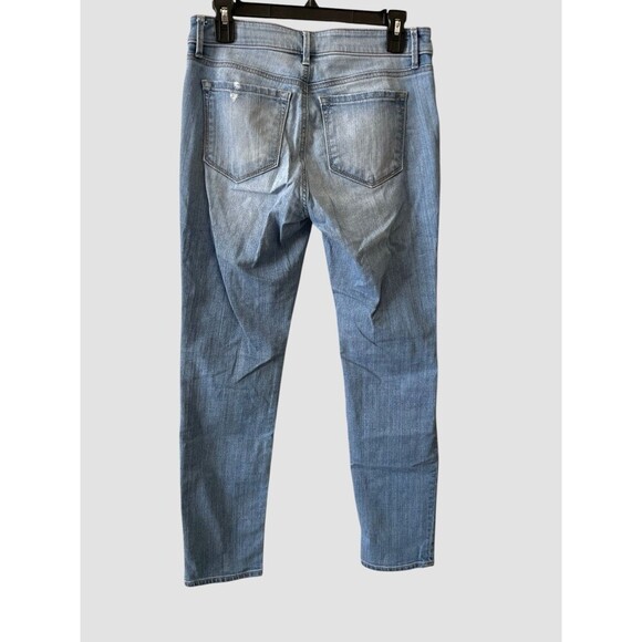 Ann Taylor LOFT Curvy Skinny Jeans Women's 27/4 Blue Mid Rise Distressed - Picture 3 of 6